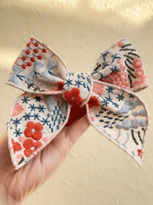 Süße Haarspange mit Schleifenstickerei, geeignet für tägliche Haardekoration, Valentinstag, Valentinstagsklemmen, Haarklammern, Haarspangen, Schulsachen, elegant, College, Schleifen, Haraccessoires, Kopfschmuck - Verschiedenfarbig - Übersicht 2