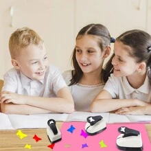 1入組兒童拼圖蝴蝶孔凸版印刷機，適用於紙藝、卡紙、剪貼簿、手動打孔機 - 彩色 - 查看 2