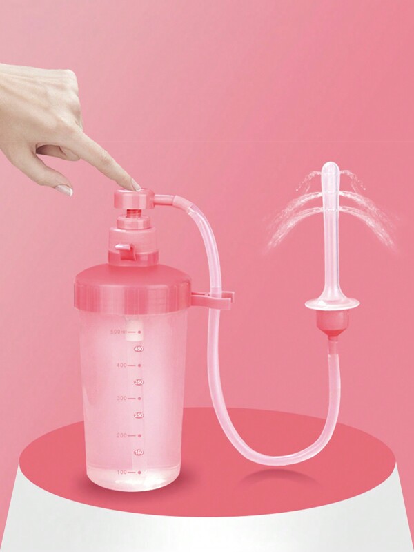 1 pieza, 350ml/500ml Bañera de asiento portátil presurizada con sistema de limpieza reutilizable para la higiene femenina