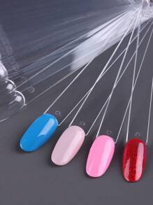 50Pcs Nail Swatches Oval Round Tips For Display Nail Samples Gel Polish Palette Color Chart Manicure Practicing Tools