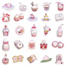 50PCS 3D Pink Pudding Cute Rabbit Rabbit Doodle Stickers Personalized Fashion Creative DIY Decorative Stickers Desk Guitar Laptop Skateboards Water Cups Helmets Popular Decals Toys - Multicolor - View 5