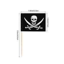 1 Pack /100Pcs Pirate Flag Toothpicks Cupcake Topper For  Pirate Theme Birthday Party Cake Decoraiton Halloween Cocktail Pick Supplies - Multicolor - View 5