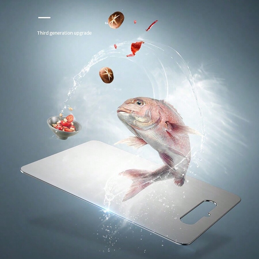 1pc Multipurpose Stainless Steel Cutting Board DoubleSided, Rust