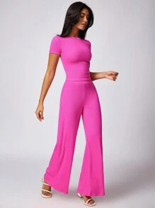 MASKERT Women's Yoga, Fitness, Leisure, Sports Pants, Wide Leg Pants, Home Casual Pants, Commuting Pants, Skin Friendly And Comfortable - Bubblegum Pink - View 5