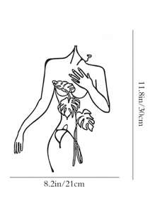 1PC Nghệ thuật treo tường trừu tượng đơn giản về cơ thể phụ nữ, nghệ thuật treo tường bằng kim loại, biển báo treo tường bằng kim loại hiện đại màu đen đẹp theo phong cách trang trại để treo bất kỳ phòng nào, trang trí tường, trang trí nhà cửa, trang trí phòng, trang trí tường - màu đen - Xem 11