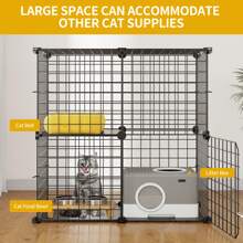 2-Tier Large Cat Cage,Indoor And Outdoor Pet Cage,Versatile DIY Pet Playpen With Removable Metal Wiring, Kitten House With Stairs For Small Pets - Puppies, Rabbits, Bunnies, Squirrels