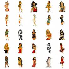 50张复古贴纸，性感美女主题，适用于笔记本电脑、冰箱、行李箱、汽车、滑板、相册、摩托车、水瓶、剪贴簿等，DIY包装盒、包装标签、派对贴纸，适合青少年和成人，返校季剪贴簿用品，趣味贴纸，笔记本电脑贴纸，Kindle手机贴纸。 - 彩色 - 查看 3