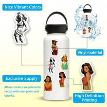 50张复古贴纸，性感美女主题，适用于笔记本电脑、冰箱、行李箱、汽车、滑板、相册、摩托车、水瓶、剪贴簿等，DIY包装盒、包装标签、派对贴纸，适合青少年和成人，返校季剪贴簿用品，趣味贴纸，笔记本电脑贴纸，Kindle手机贴纸。 - 彩色 - 查看 5