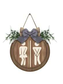 招牌廣告語，木質洗手間牌，性別標籤，適用於浴室裝飾，標牌、掛牆、農家裝飾牌 - 彩色 - 查看 8