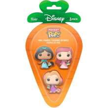 Disney | Blister z 3 marchewkowymi kieszonkowymi figurkami Pop Księżniczki Disneya Roszpunka Ariel Jasmin - Blister z wysokiej jakości figurkami - Blister z realistycznymi szczegółami - Blister z figurkami Idealny dla kolekcjonerów - Blister z figurkami Idealny na prezenty