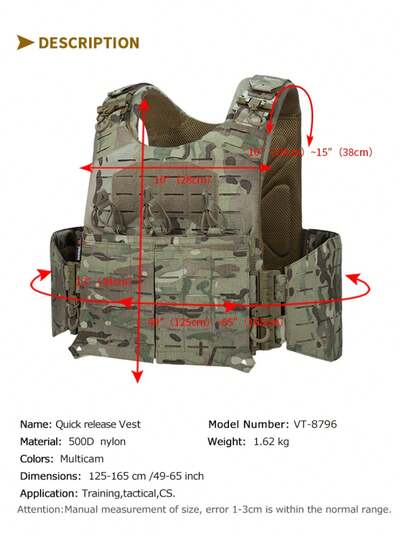 Yakeda New Tank Top Tactical Vest One Click Quick Release Laser Cutting PALS System Protective Tactical Tank Top