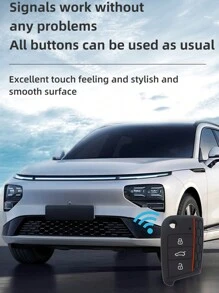 1pc Black Silicone Car Key Protector Case, Anti-Drop 3-Button Design Suitable For VW Polo Golf 7 Tiguan, SEAT Ateca Leon Ibiza, Skoda Fabia Kodiaq Karoq - Black - View 6