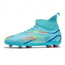 Zapatos de fútbol AG para exteriores, adecuados para césped natural, suela de clavos, zapatos de fútbol para jóvenes 169-AG - Azul Cadete - Ver 3