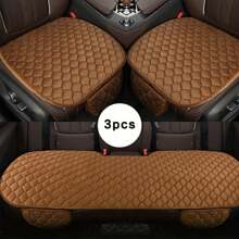 1 pieza/Set de 3 piezas Funda para asiento de coche de invierno, cojín de asiento cálido, antideslizante y universal para asiento delantero y trasero, almohadilla transpirable para protección de asiento de vehículo y automóvil