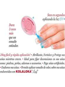 8 Kola Loka Lady Pegamento Instantáneo Para Uñas Transparente 5g + Aplicador Lámpara Luz Uv - transparente - Ver 4
