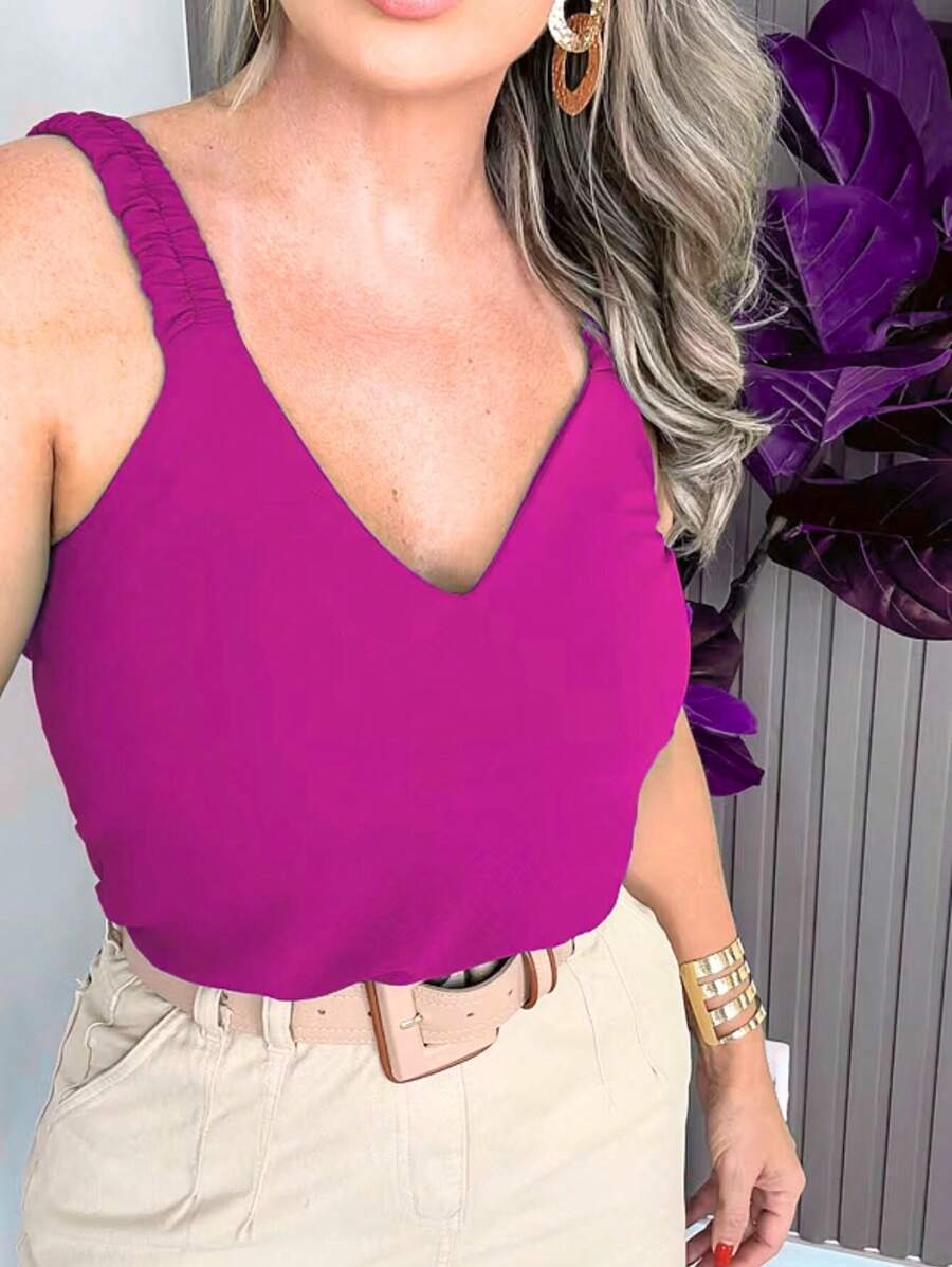 Women Tank Tops & Camis - Màu Hoa hồng đỏ - Xem 1