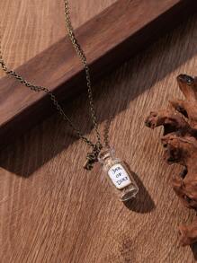 Jar Of Dirt Necklace With Key Charm Pirates Caribbean Jack Sparrow Tia Dalma Necklace In Bronze - Brown - View 1