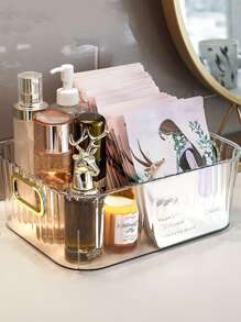 2 szt. Luksusowe pudełko do przechowywania kosmetyków na biurko, odpowiednie do produktów do makijażu i pielęgnacji skóry, przekąsek i akcesoriów łazienkowych, idealne do organizacji sypialni i salonu