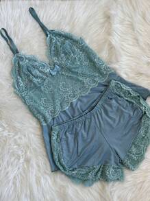 Women Pajama Sets - Màu xanh bạc hà - Xem 1