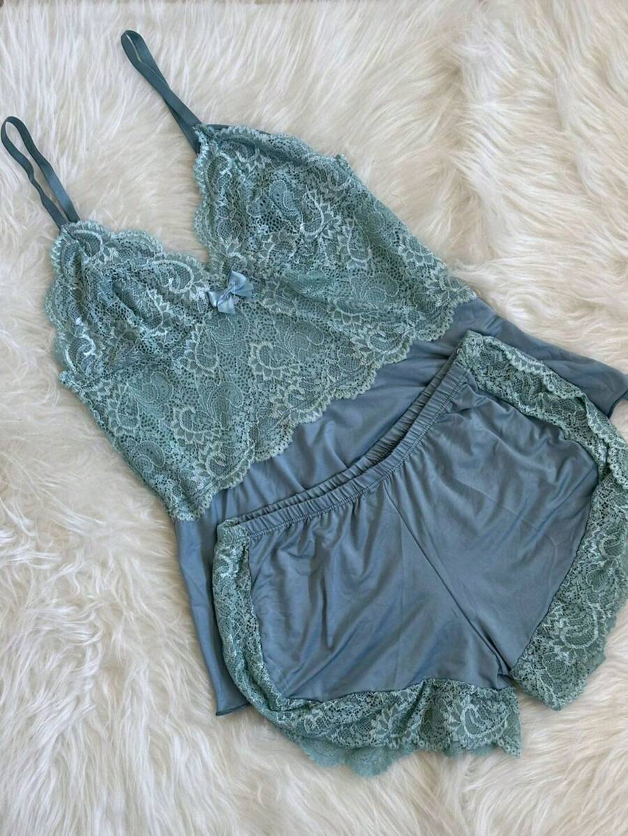 Women Pajama Sets - Màu xanh bạc hà - Xem 1