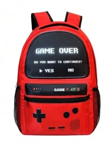 Mochila de regreso a la escuela para niños - Mochila para niños gamers para niños, niños y adolescentes, escuela primaria y secundaria - Mochilas para niños de 6 a 18 años, mochila escolar de videojuegos de 16 pulg. para viajes