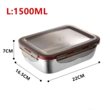 220ml/600ml/1500ml 304 Stainless Steel Food Lunch Box, Leak-Proof And Sealed Container For Travel And Home, Microwave Safe, Suitable For Pickles And Heating Meals - Multicolor - View 8