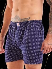 Men's  Canção Briefs, Garter Belt, Assorted Prints, Comfortable, Fresh, Lightweight, Plus Size, Large Size, Fresh, Men's Pajamas, Cool Mesh, Men's Intimate Piece - 彩色 - 查看 7