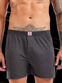 Men's  Canção Briefs, Garter Belt, Assorted Prints, Comfortable, Fresh, Lightweight, Plus Size, Large Size, Fresh, Men's Pajamas, Cool Mesh, Men's Intimate Piece - 彩色 - 查看 3