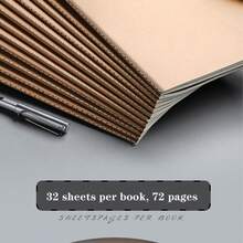 Cuaderno de papel blanco con tapa, encuadernación con hilo de coser, disponible para estudiantes en paquetes de 20 piezas / 10 piezas / 5 piezas, con páginas rayadas / cuadriculadas / en blanco. - Multicolor - Ver 9