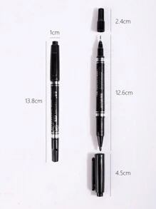 Black Permanent Marker Pen, 10pcs Fine Point Black Markers , Waterproof, Oil-Based, Small Double-Headed Marker Pen For Office And School Supplies, Cartoon Drawing And Sketching Back To School