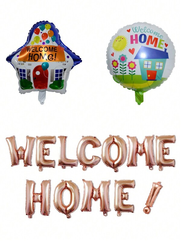 Set de 12 baloane din folie de aluminiu cu mesajul "Bine ați venit acasă!", 40 cm, banner de bun venit pentru casă, decorare pentru petrecerea de familie, decorare pentru sala de clasă pentru întoarcerea la școală, Crăciun