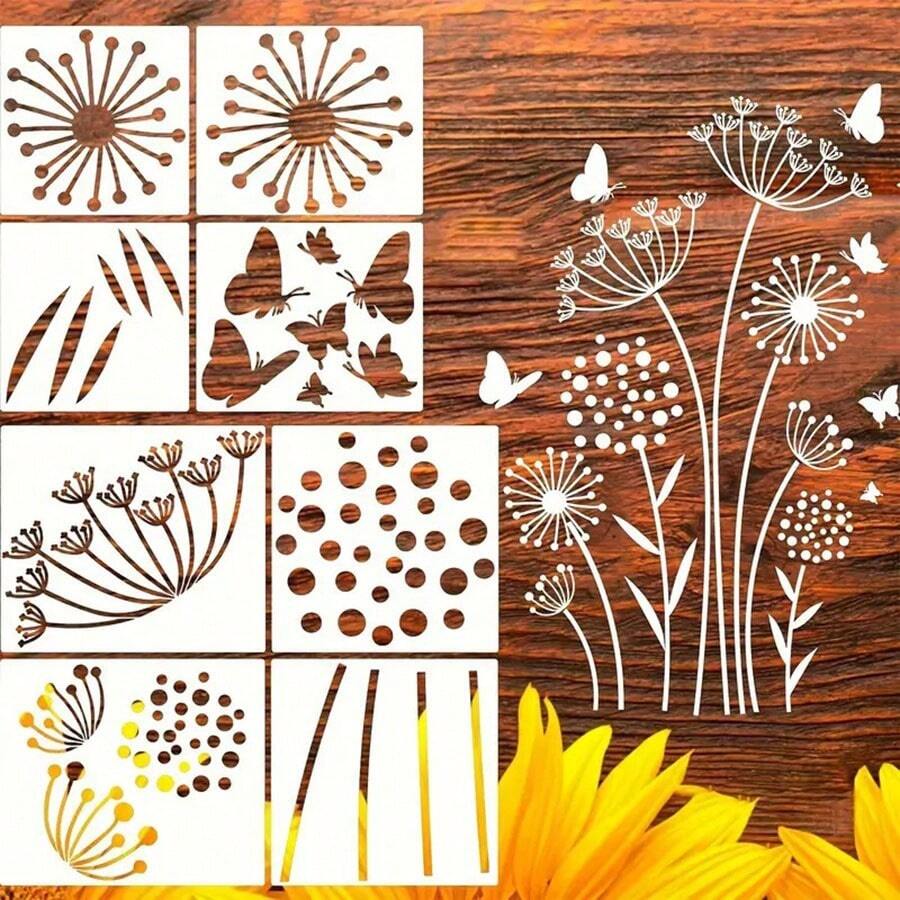 Large Dandelion Template For Wall Fence Flower Template For Painting