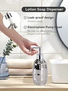 LIVEHOUSE Bathroom Accessories Set, Mosaic Ceramic Bathroom Accessory Sets Include Lotion Dispenser, Toothbrush Holder Tumbler, And Soap Dish - Bạc - Xem 3