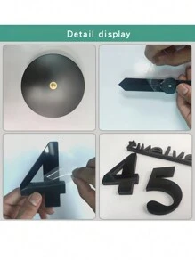 1 件，大型 DIY 数字图案挂钟，亚克力挂钟，无框挂钟，静音时钟，客厅，卧室装饰，家居装饰，厨房，办公室装饰，家居装饰，房间装饰 - 120cm/47.2inch - 查看 4
