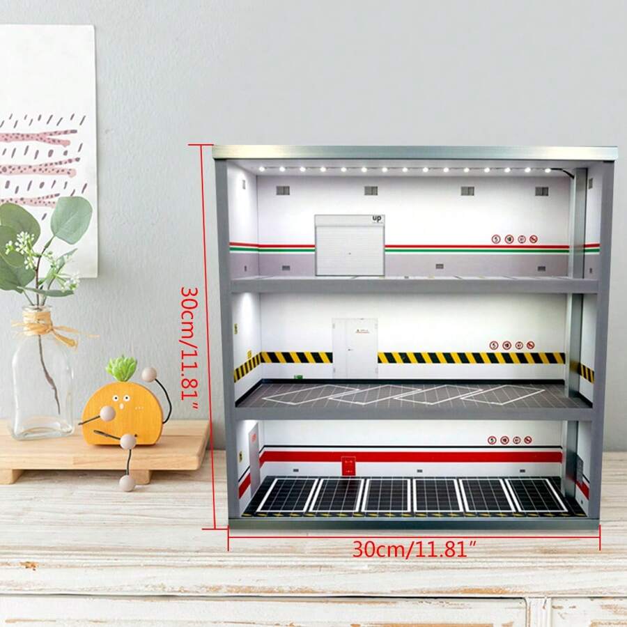 Vitrine de garage avec éclairage LED, vitrine de collection pour voitures miniatures à l