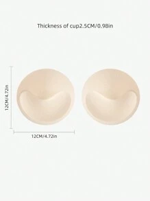 1對膚色乳膠胸墊，適合運動內衣和比基尼泳衣 - 杏色 - 查看 5