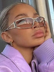 1 件 Y2K 女士时尚镂空时尚眼镜，金属复古朋克风格户外街拍，INS 秀装饰，多功能适合日常、度假和旅行使用海滩配件女士眼镜遮阳镜适合夏季海滩度假、户外、旅行 - 彩色 - 查看 9