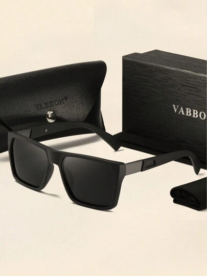 1 副 VABBON 男士优雅方框大框时尚眼镜，适合日常佩戴、驾驶、夏季海滩度假、户外活动和旅行。