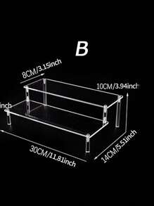 1 pièce Support d'affichage de modèle de voiture de bureau en acrylique transparent, étagère en acrylique transparent pour organiser les figurines, support d'affichage à étages pour poupées, vitrine d'organisation de décoration de bureau