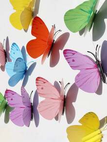 1pc 3D Butterfly Shaped Creative Magnetic Wall Sticker - Multicolor - View 6
