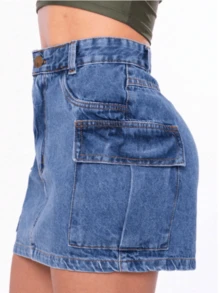 Women Skirts - 藍色 - 查看 3