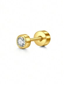 CIZME 1PC Gold Cubic Zirconia Cartilage Earrings, Lip Rings, Stud Piercing Jewelry For Cartilage/Tragus/Helix/Conch, Stainless Steel Helix Tragus Cartilage Earring For Women, 16G 20G Cartilage Earring, Helix Earrings Flat Back Cartilage Helix Conch Piercing Jewelry For Women, 16G 20G Tragus Earrings For Women, Flat Back Cartilage Earring Stainless Steel, Flat Back Stud Earrings Labret Conch Helix Cartilage Tragus Piercing Jewelry