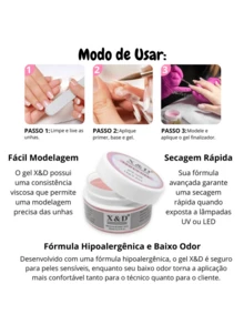 Kit With 2 Gel Pink Nude 15g Led UV Lengthening Acrigel Fiber Nail Gel Manicure And Pedicure - 彩色 - 查看 5