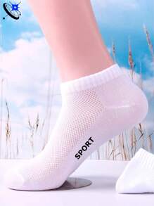 5pairs Breathable Men's Low Cut Socks, Suitable For Daily Wear, For Gym