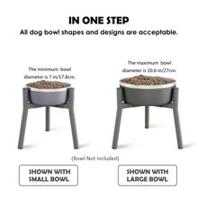 Adjustable Metal Raised Dog Bowl Stand For Large And Extra Large Sized Dog Compatible With 7 To 10.6" Wide Dog Bowls Single Tall Elevated Dog Food Bowls Stand (Bowl Not Included)