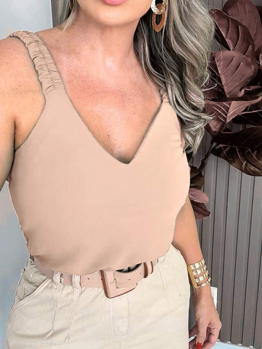 Women Tank Tops & Camis - Beige - View 1