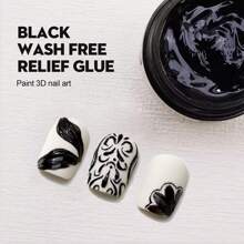 8g/1pc 3D Nail Gel Sculpting Gel Nail Art Glue For Nail Art Designs DIY Nail Craving 3D Gel Nail Art Polish Painting Drawing Nail Molding Gel Sculpture Gel Nail Decoration Manicure Charms Clear Nail Art Manicure Home Salon Diy Nail Polish Gifts. - 黑色 - 查看 2