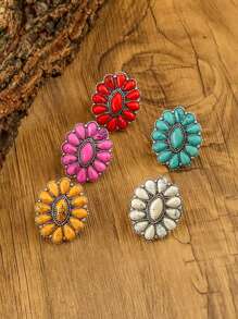 1 chiếc nhẫn đơn cho nữ, phong cách Bohemian Retro, làm bằng đá ngọc lam hình bầu dục, trang sức Bohemian phương Tây, thích hợp để đeo hàng ngày hoặc làm quà tặng cho bạn bè - R-11 - Xem 6