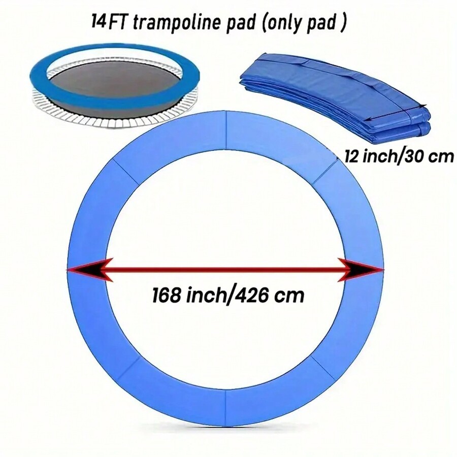 14FT Trampoline Pads, Round Replacement Spring Cover, Weatherproof