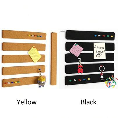 1 pieza/5 piezas/10 piezas Tira de corcho autoadhesiva de tablero de anuncios de fieltro para decoración de pared del hogar, tablero de notas para pegar notas, fotos, horarios - suministros de regreso a clases para dormitorios y oficinas